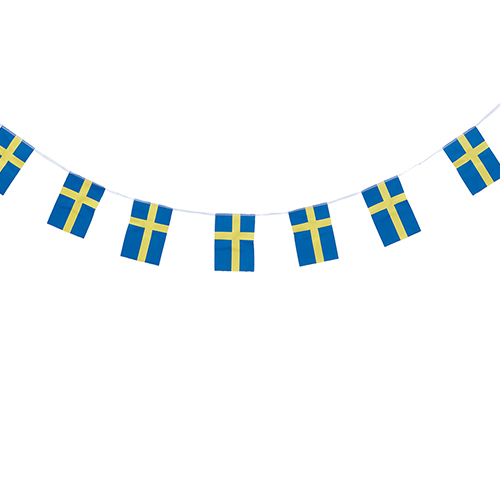  Flaggbanner i tyg, Svenska flagga - 6m 