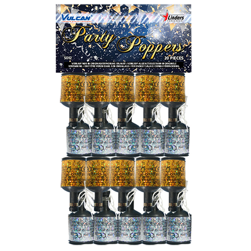  Party Poppers Guld/Silver - 20st 
