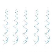  Hngande dekoration/Swirls Ljusbl - 8st 