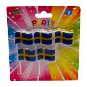  Trtljus p pinne, Svenska flaggan - 5st 