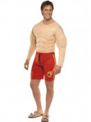 Baywatch Livrddare med Muskler, Vuxen Maskeraddrkt, Strl M