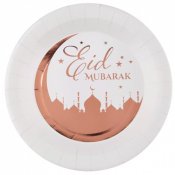 Tallrik Eid Mubarak Rosguld - 10st, 22cm