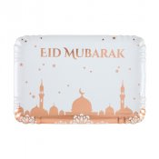 Tallrik / Upplggningsfat Eid Mubarak Rosguld - 5st, 28x19cm