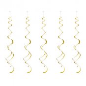 Hngande dekoration/Swirls Guld - 8st