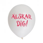 Ballonger lskar dig, vit - 6st