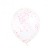 Ballonger med Ljusrosa konfetti - 6st