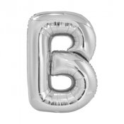 Bokstavsballong Silver B - 86cm