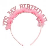 Diadem "Its my birthday" Rosa