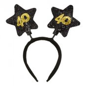 Diadem Stjrnor Svart/Guld 40