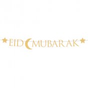 Girlang Eid Mubarak, Guld - 220x15cm