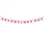 Girlang Valentines day Rosa/Rd - 150x13cm