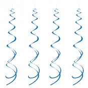 Hngande dekoration/Swirls Bl - 8st