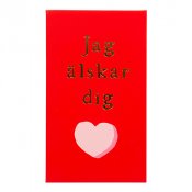 Kort "Jag lskar dig", rd - 17x10cm