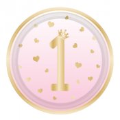 Tallrik 1r Rosa/Guld - 8st, 23cm