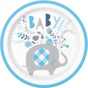 Tallrik Bl Baby Elefant - 8st, 23cm