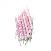 Trtljus Mnstrade Vit/Rosa - 12st