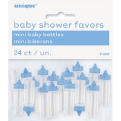 Mini Nappflaskor, Bl Dekoration, Baby Shower 24st/frp
