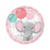 Assiett Pastell Rosa Elefant - 8st, 18cm