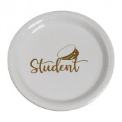 Assiett Student, Vit/Guld - 8st, 18cm