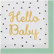 Servetter Hello Baby - 16st, 33x33cm