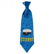 Studentslips, Bl med glitter - 40cm lng