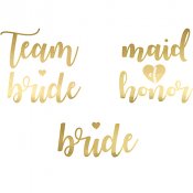 Fake tatueringar, Team Bride (9st) / Bride (2st) / Maid of Honor (2st) -