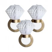 Hngande dekoration, Ringar Honeycomb - 3st, 24cm
