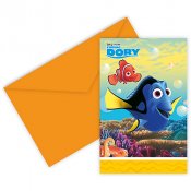 Inbjudningskort Finding Dory - 6st