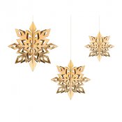 Juldekoration Hngande snflingor i guld - 6st, 15/20/25cm