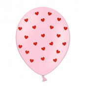 Ballonger Babyrosa med hjrtan -  30cm