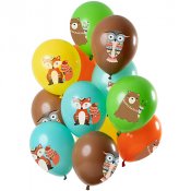 Ballonger Skogens djur - 12st, 33cm