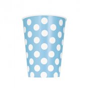 Pappersmugg Ljusbl Prickig - 6st, 354ml