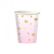 Muggar Babyrosa med guldhjrtan - 8st, 250ml