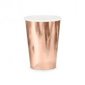 Pappersmugg Rosguld metallic - 6st, 220ml