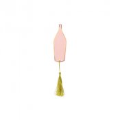 Placeringskort - Rosa Proseccoflaska m. tassel - 6st, 3.5 x 10 cm + tassel