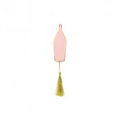 Placeringskort - Rosa Proseccoflaska m. tassel - 6st, 3.5 x 10 cm + tassel