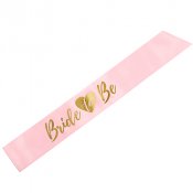 Sash Bride To Be, ljusrosa/guld