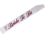 Sash Bride To Be, Vit med rosa/rd text