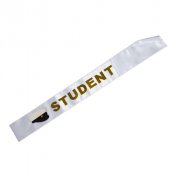 Band / Sash Student, Vit/Guld