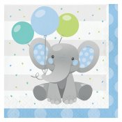 Servetter Pastell Bl Elefant - 16st, 33x33cm