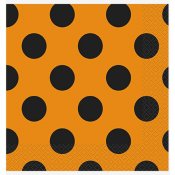 Orange/Svarta Servetter - 16st, 33x33ccm