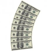 Servetter 100 Dollarsedlar - 10st, 33x33cm/16,5x8cm