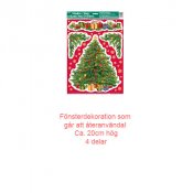Julgran, F�nsterdekoration - ca. 20cm h�g, 4 delar