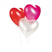 Ballonger R�da/Rosa/Vita Hj�rtan - 8st
