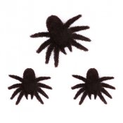 Spindlar dekoration, Svarta och ludna - 3st, 10cm