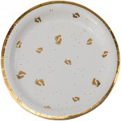 Tallrik Babyftter, Guld/Vit - 8st, 23cm