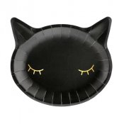 Tallrik Svart katt - 6st, 22x20cm