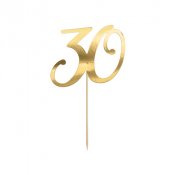 Trtdekoration ''30'', guld - 20.5cm