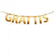 Girlang Grattis, Guld - 10cm x 2m