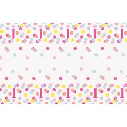 Bordsduk 1r Rosa prickig - 137x213cm